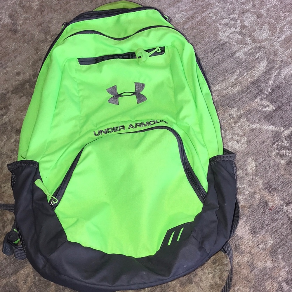 Under armour line green and gray backpack